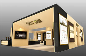 房产展 现代简约展台设计模型 169平米 三面开