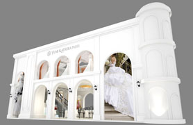 婚纱摄影展 桂由美 展台设计模型 84平米 三面开